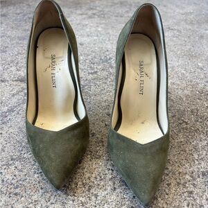 Sarah Flint Women's Green Suede Perfect 100 Pumps